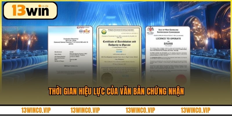 Thời gian hiệu lực của văn bản chứng nhận